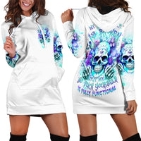 Rose SKull Hoodie Dress My Give A Fuck Is Broken But My Go Fuck Yourself Is Fully Functional - Wonder Print Shop