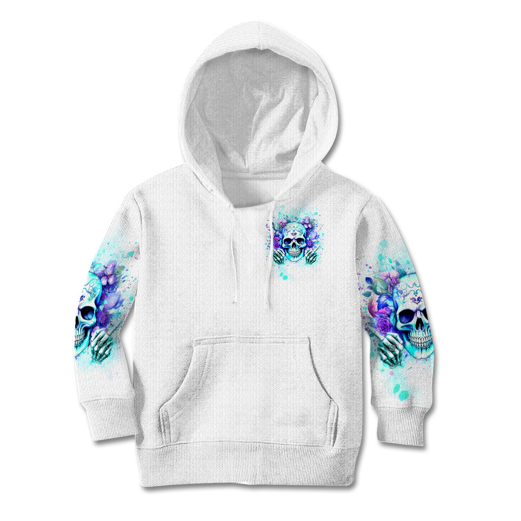 Rose SKull Kid Hoodie My Give A Fuck Is Broken But My Go Fuck Yourself Is Fully Functional - Wonder Print Shop