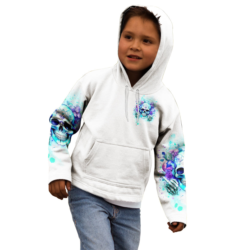 Rose SKull Kid Hoodie My Give A Fuck Is Broken But My Go Fuck Yourself Is Fully Functional - Wonder Print Shop