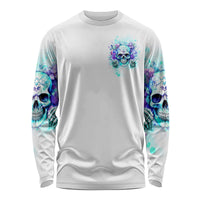 Rose SKull Long Sleeve Shirt My Give A Fuck Is Broken But My Go Fuck Yourself Is Fully Functional - Wonder Print Shop