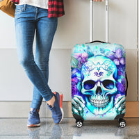 Rose SKull Luggage Cover My Give A Fuck Is Broken But My Go Fuck Yourself Is Fully Functional - Wonder Print Shop