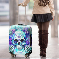 Rose SKull Luggage Cover My Give A Fuck Is Broken But My Go Fuck Yourself Is Fully Functional - Wonder Print Shop