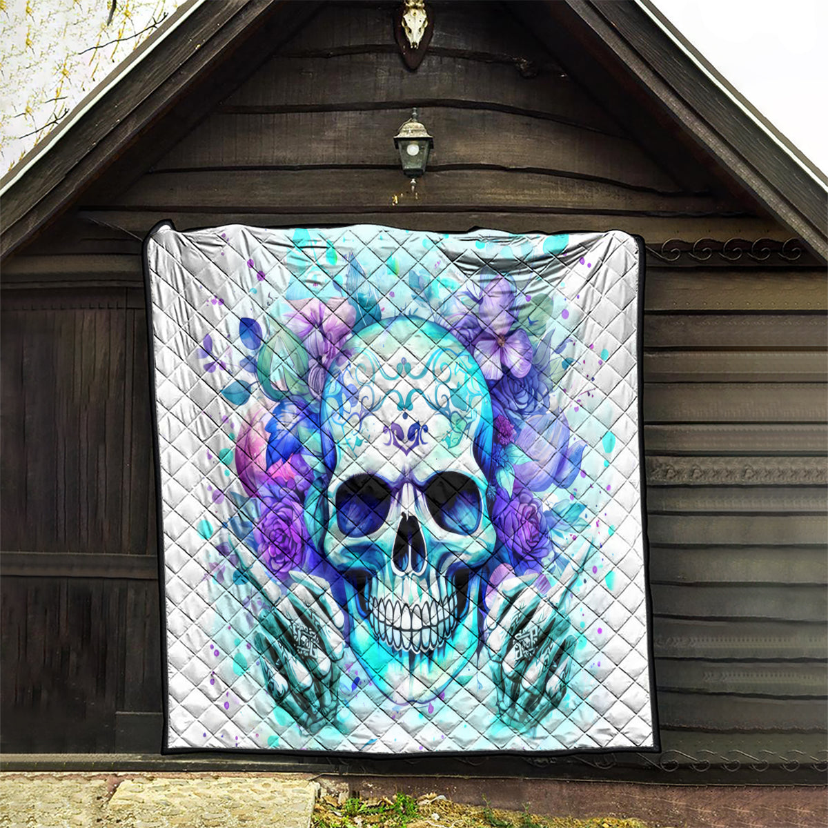 Rose SKull Quilt My Give A Fuck Is Broken But My Go Fuck Yourself Is Fully Functional - Wonder Print Shop