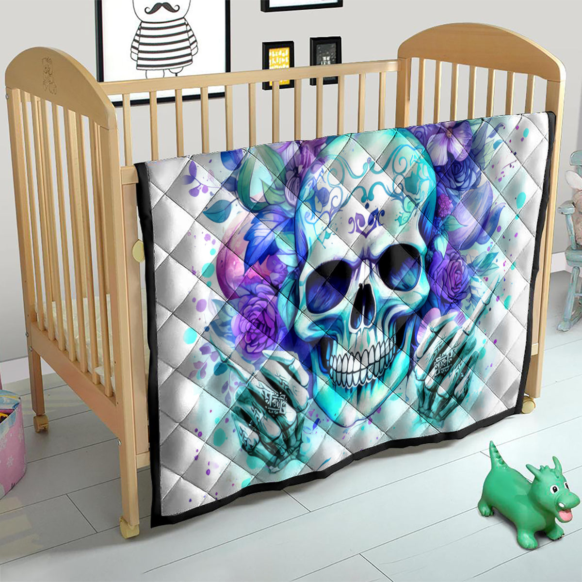 Rose SKull Quilt My Give A Fuck Is Broken But My Go Fuck Yourself Is Fully Functional - Wonder Print Shop