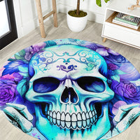 Rose SKull Round Carpet My Give A Fuck Is Broken But My Go Fuck Yourself Is Fully Functional