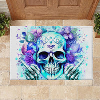 Rose SKull Rubber Doormat My Give A Fuck Is Broken But My Go Fuck Yourself Is Fully Functional - Wonder Print Shop