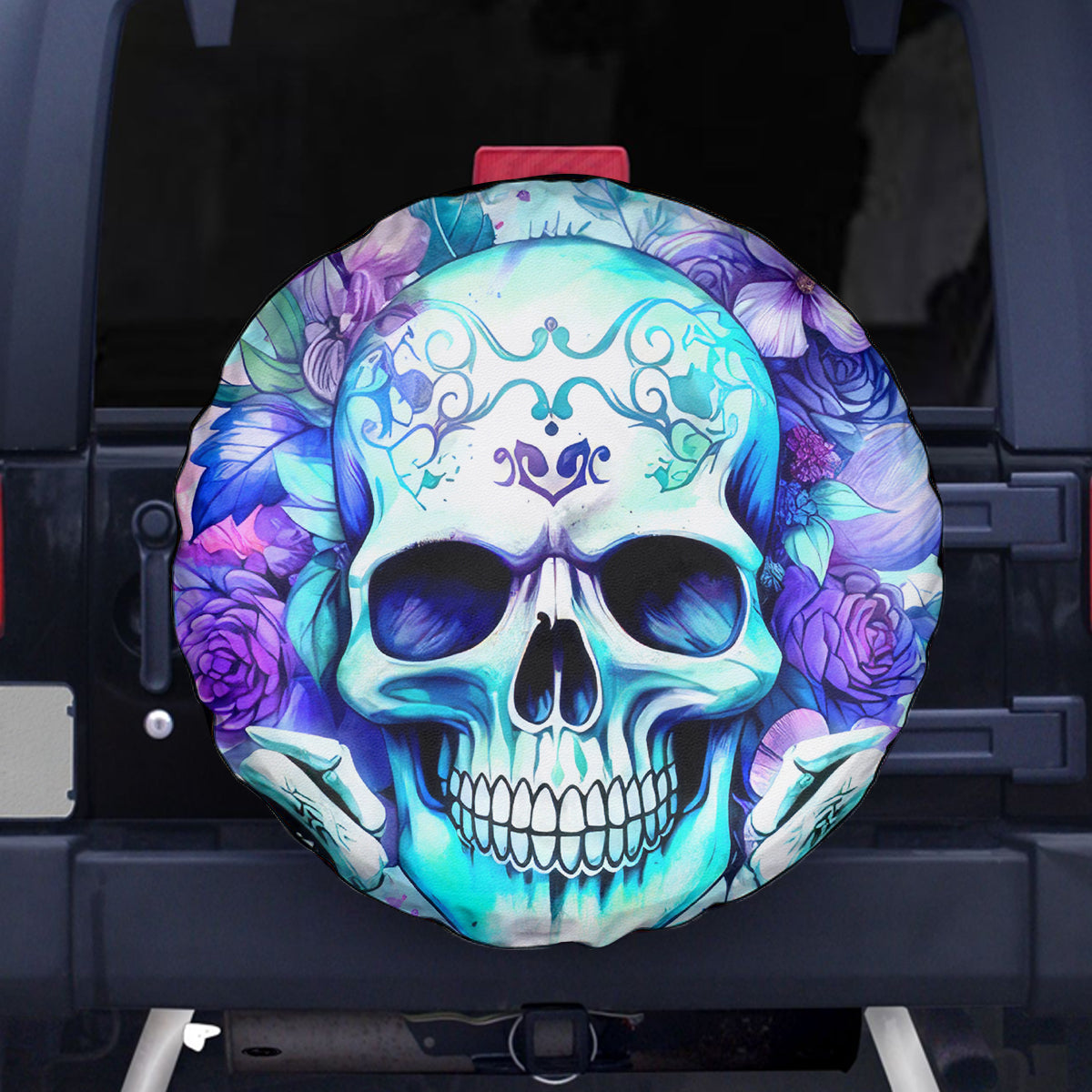 Rose SKull Spare Tire Cover My Give A Fuck Is Broken But My Go Fuck Yourself Is Fully Functional - Wonder Print Shop