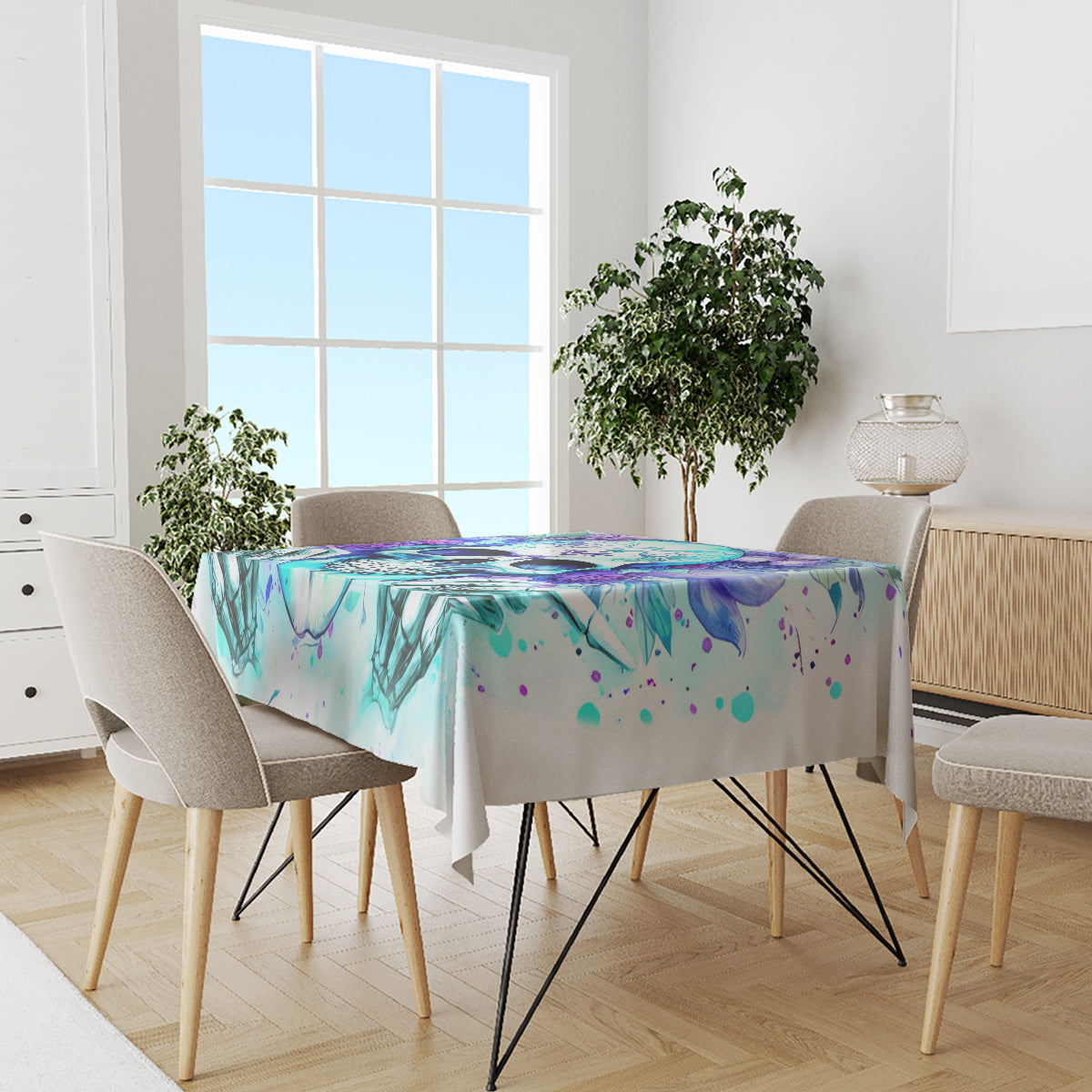 Rose SKull Tablecloth My Give A Fuck Is Broken But My Go Fuck Yourself Is Fully Functional - Wonder Print Shop