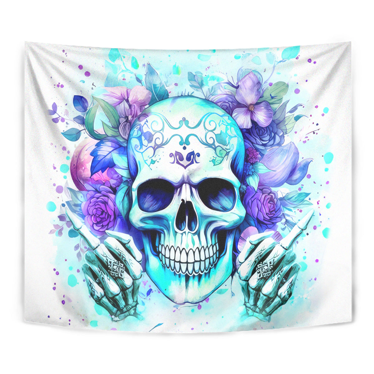 Rose SKull Tapestry My Give A Fuck Is Broken But My Go Fuck Yourself Is Fully Functional - Wonder Print Shop