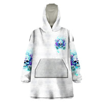 Rose SKull Wearable Blanket Hoodie My Give A Fuck Is Broken But My Go Fuck Yourself Is Fully Functional - Wonder Print Shop