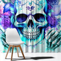 Rose SKull Window Curtain My Give A Fuck Is Broken But My Go Fuck Yourself Is Fully Functional - Wonder Print Shop