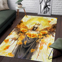 Flower Skull Angel Area Rug Bitch I'm The Fucking Queen - Wonder Print Shop
