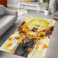 Flower Skull Angel Area Rug Bitch I'm The Fucking Queen - Wonder Print Shop
