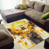 Flower Skull Angel Area Rug Bitch I'm The Fucking Queen - Wonder Print Shop