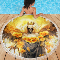 Flower Skull Angel Beach Blanket Bitch I'm The Fucking Queen - Wonder Print Shop