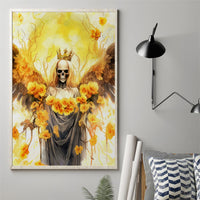 Flower Skull Angel Canvas Wall Art Bitch I'm The Fucking Queen - Wonder Print Shop