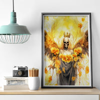 Flower Skull Angel Canvas Wall Art Bitch I'm The Fucking Queen - Wonder Print Shop