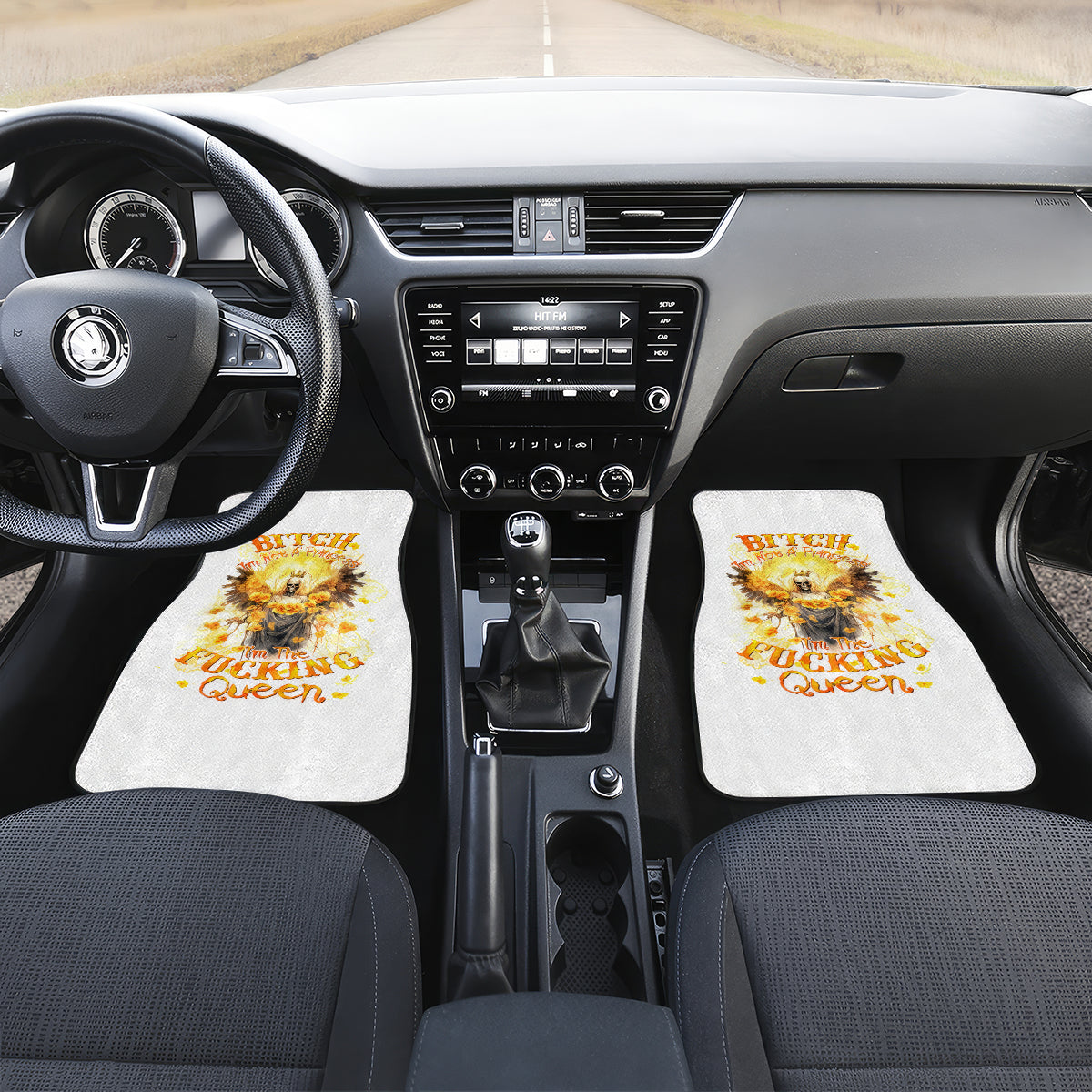 Flower Skull Angel Car Mats Bitch I'm The Fucking Queen - Wonder Print Shop