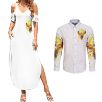Flower Skull Angel Couples Matching Summer Maxi Dress and Long Sleeve Button Shirt Bitch I'm The Fucking Queen - Wonder Print Shop
