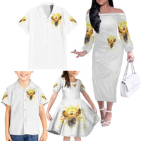 Flower Skull Angel Family Matching Off Shoulder Long Sleeve Dress and Hawaiian Shirt Bitch I'm The Fucking Queen - Wonder Print Shop