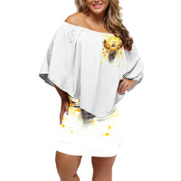 Flower Skull Angel Family Matching Off Shoulder Short Dress and Hawaiian Shirt Bitch I'm The Fucking Queen - Wonder Print Shop