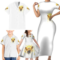 Flower Skull Angel Family Matching Short Sleeve Bodycon Dress and Hawaiian Shirt Bitch I'm The Fucking Queen - Wonder Print Shop