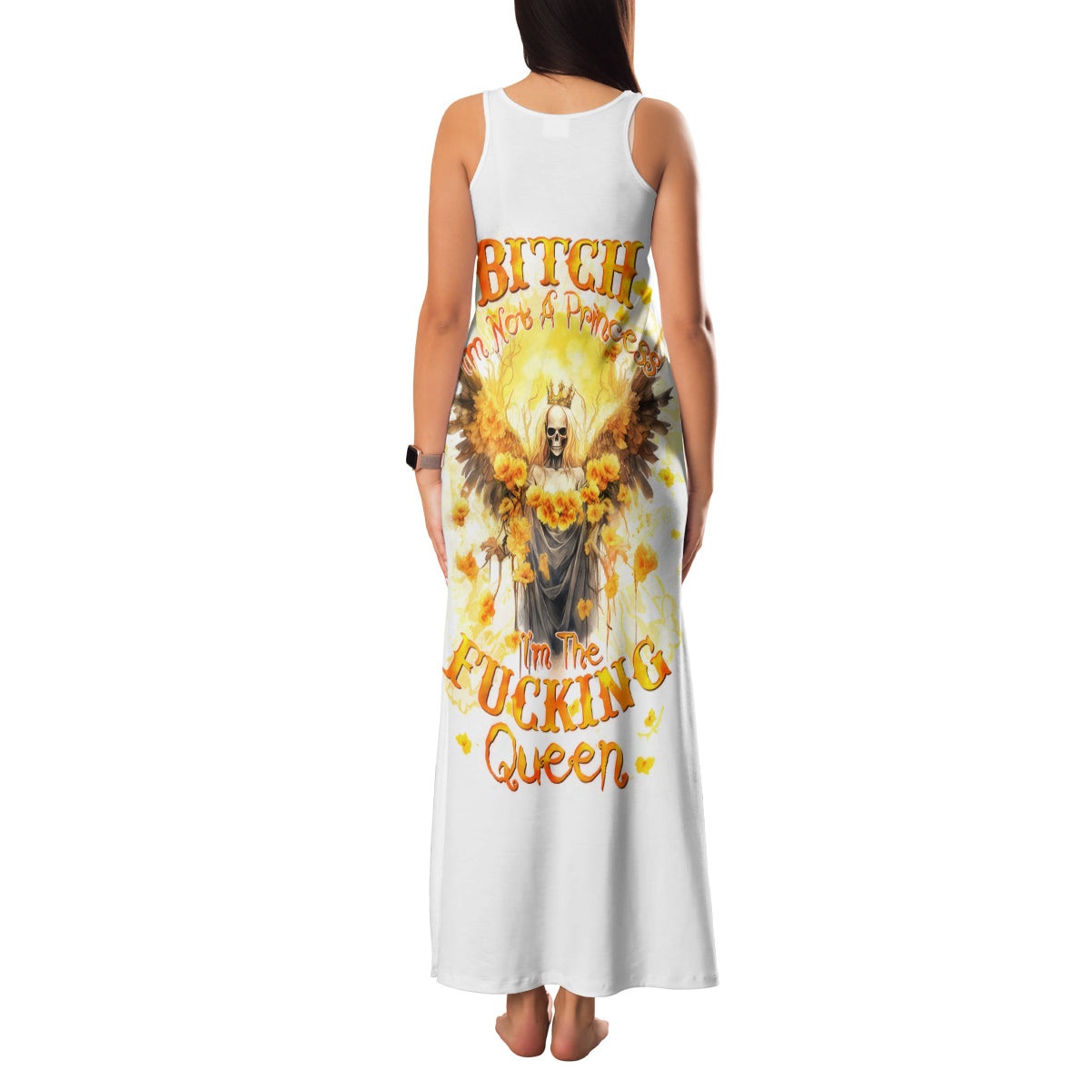 Flower Skull Angel Family Matching Tank Maxi Dress and Hawaiian Shirt Bitch I'm The Fucking Queen - Wonder Print Shop