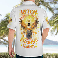 Flower Skull Angel Hawaiian Shirt Bitch I'm The Fucking Queen - Wonder Print Shop