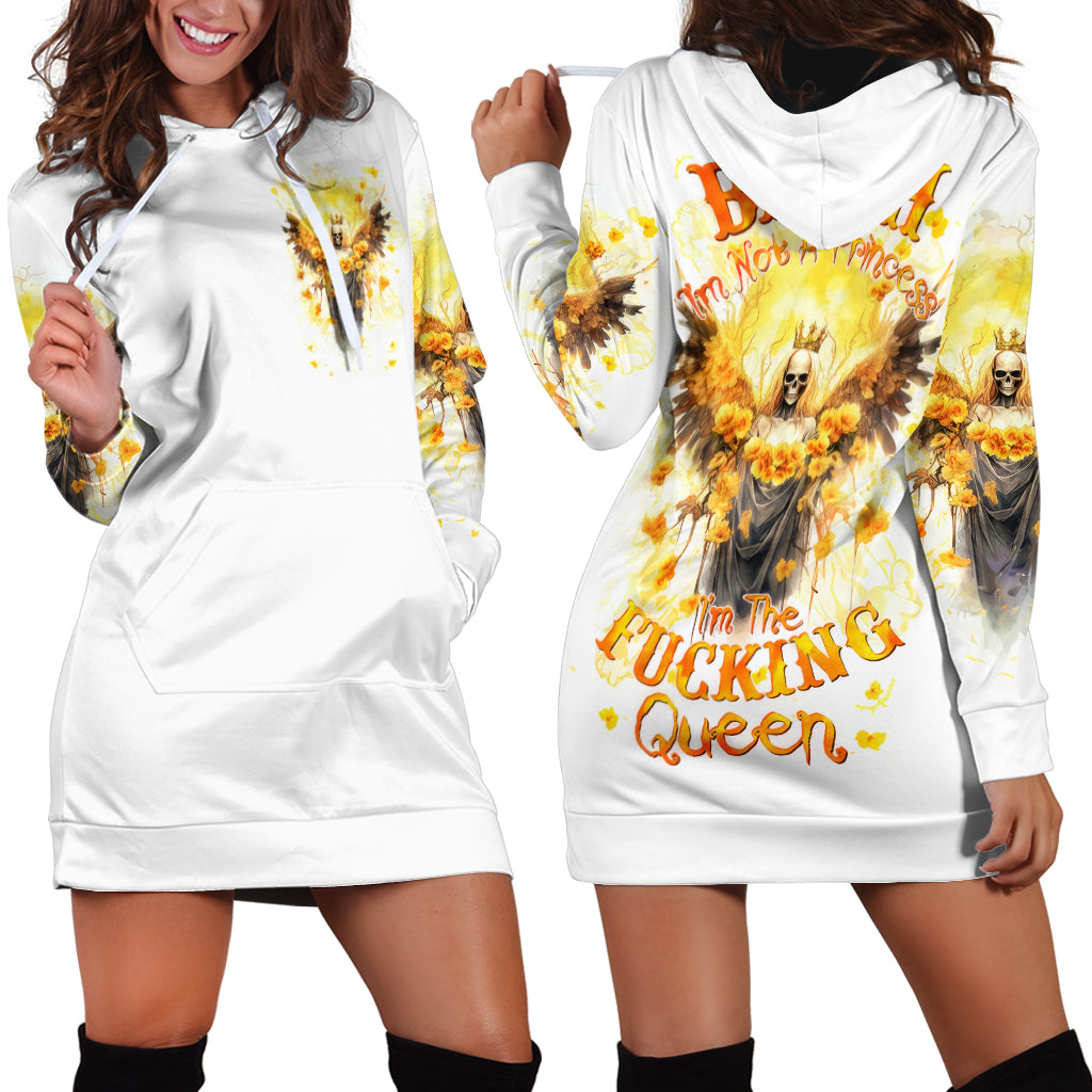 Flower Skull Angel Hoodie Dress Bitch I'm The Fucking Queen - Wonder Print Shop