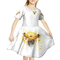Flower Skull Angel Kid Short Sleeve Dress Bitch I'm The Fucking Queen - Wonder Print Shop
