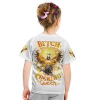 Flower Skull Angel Kid T Shirt Bitch I'm The Fucking Queen - Wonder Print Shop