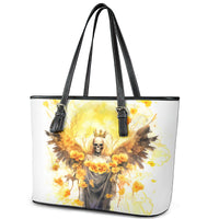 Flower Skull Angel Leather Tote Bag Bitch I'm The Fucking Queen - Wonder Print Shop