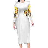 Flower Skull Angel Long Sleeve Bodycon Dress Bitch I'm The Fucking Queen - Wonder Print Shop