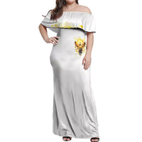 Flower Skull Angel Off Shoulder Maxi Dress Bitch I'm The Fucking Queen - Wonder Print Shop