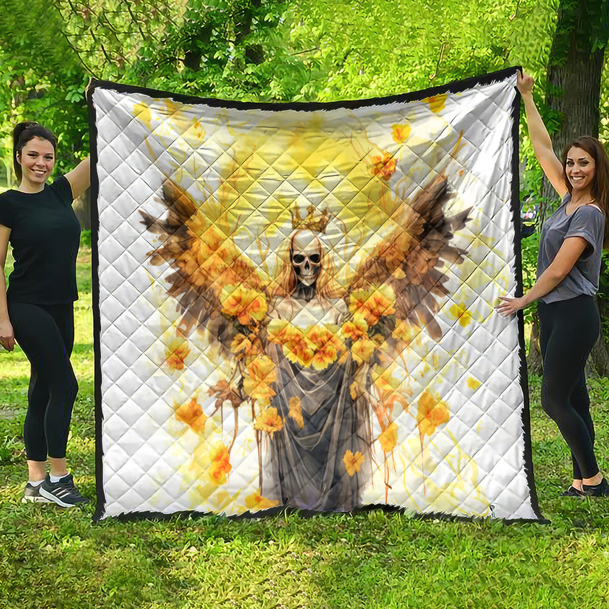 Flower Skull Angel Quilt Bitch I'm The Fucking Queen - Wonder Print Shop