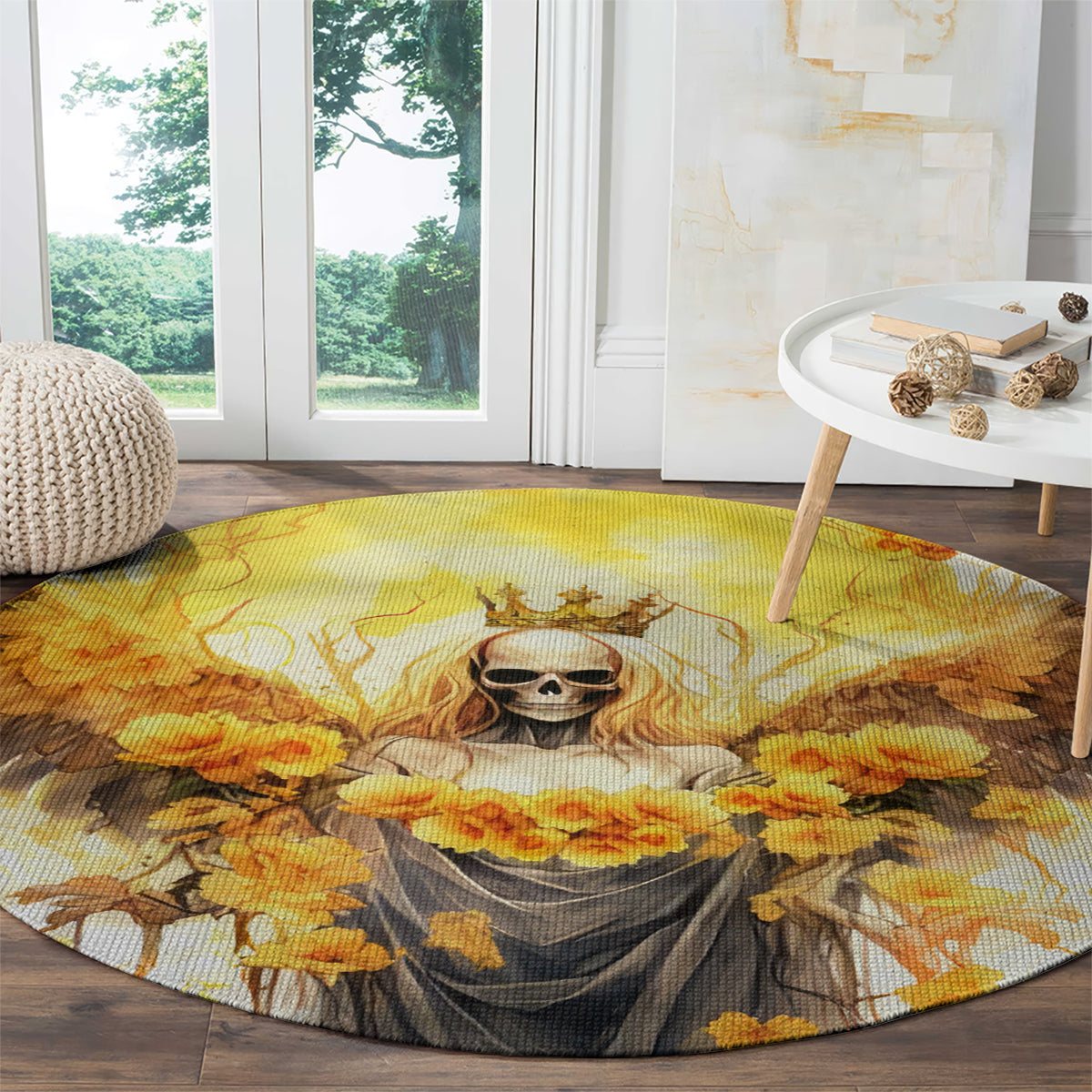 Flower Skull Angel Round Carpet Bitch I'm The Fucking Queen