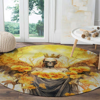 Flower Skull Angel Round Carpet Bitch I'm The Fucking Queen