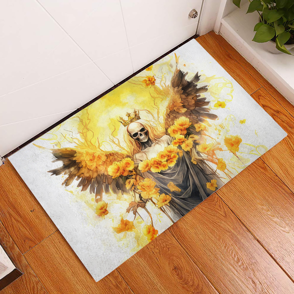 Flower Skull Angel Rubber Doormat Bitch I'm The Fucking Queen - Wonder Print Shop