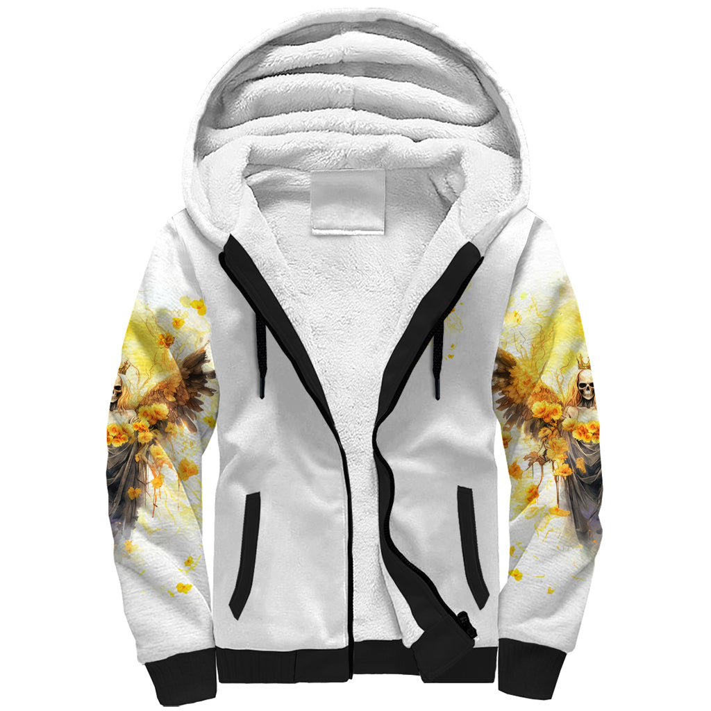 Flower Skull Angel Sherpa Hoodie Bitch I'm The Fucking Queen - Wonder Print Shop