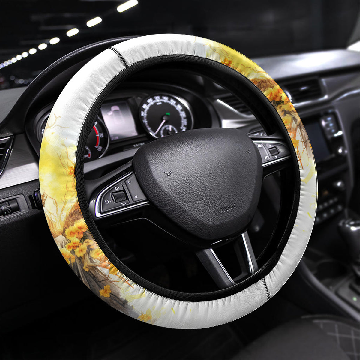 Flower Skull Angel Steering Wheel Cover Bitch I'm The Fucking Queen - Wonder Print Shop