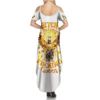 Flower Skull Angel Summer Maxi Dress Bitch I'm The Fucking Queen - Wonder Print Shop