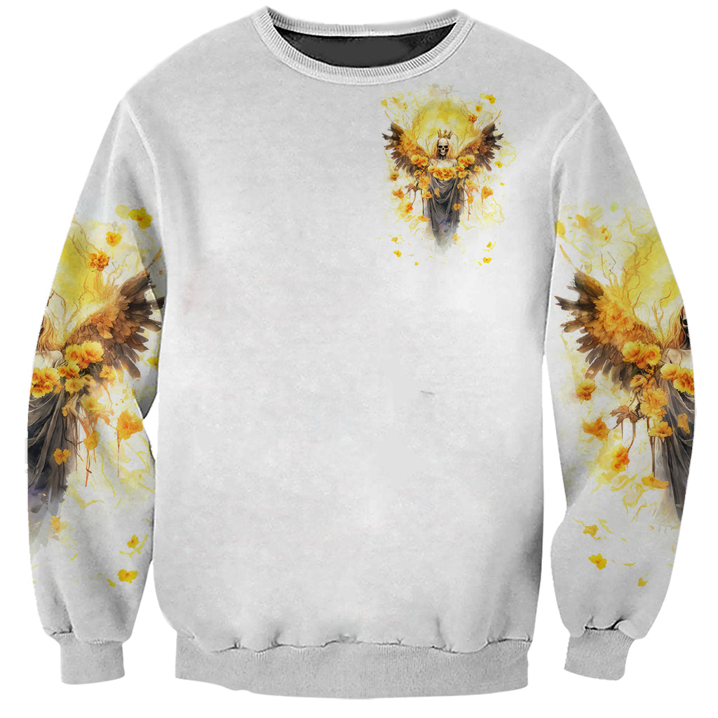 Flower Skull Angel Sweatshirt Bitch I'm The Fucking Queen - Wonder Print Shop