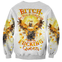 Flower Skull Angel Sweatshirt Bitch I'm The Fucking Queen - Wonder Print Shop