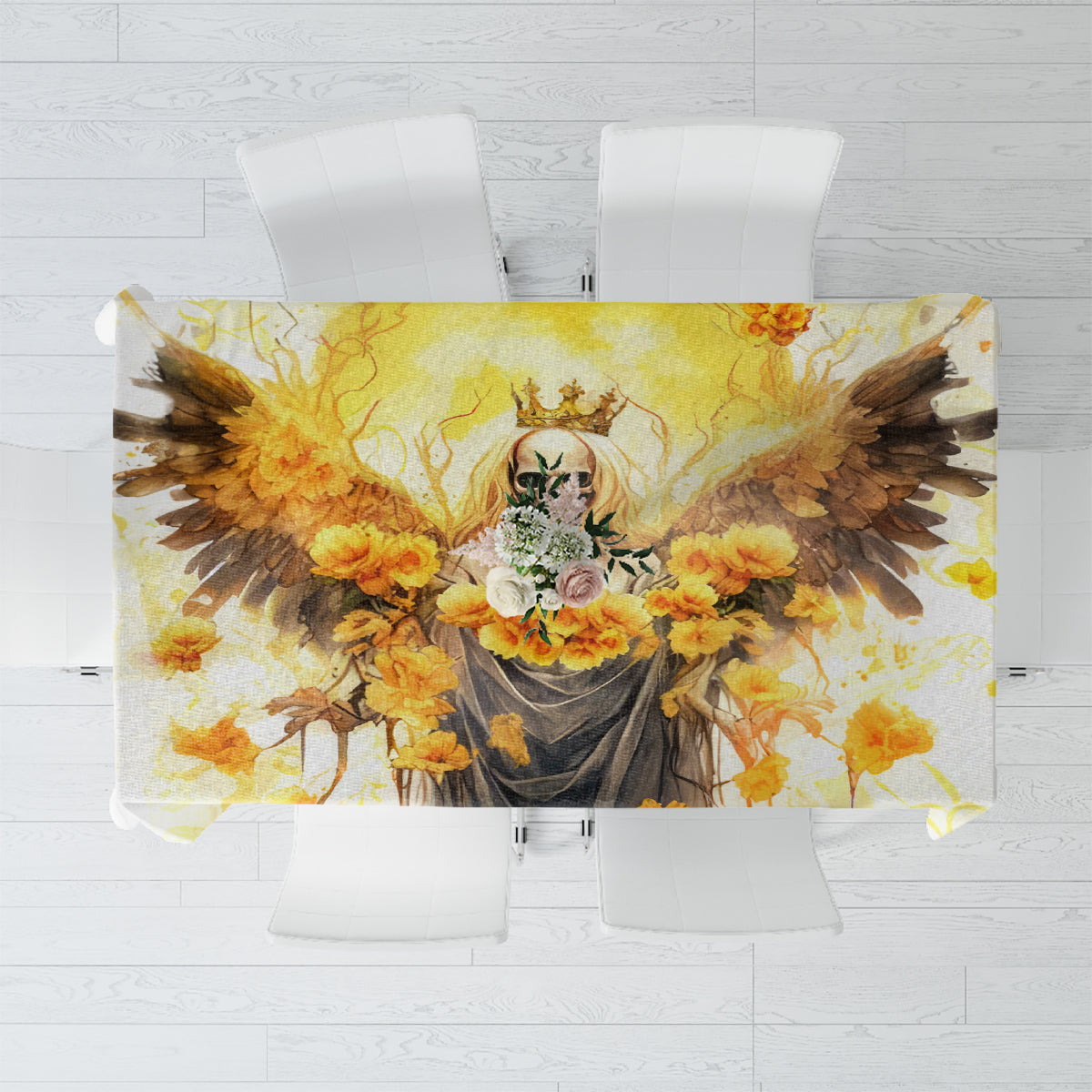 Flower Skull Angel Tablecloth Bitch I'm The Fucking Queen - Wonder Print Shop