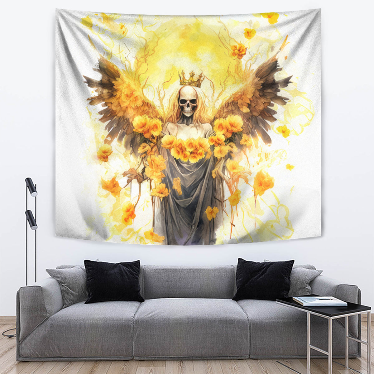 Flower Skull Angel Tapestry Bitch I'm The Fucking Queen - Wonder Print Shop