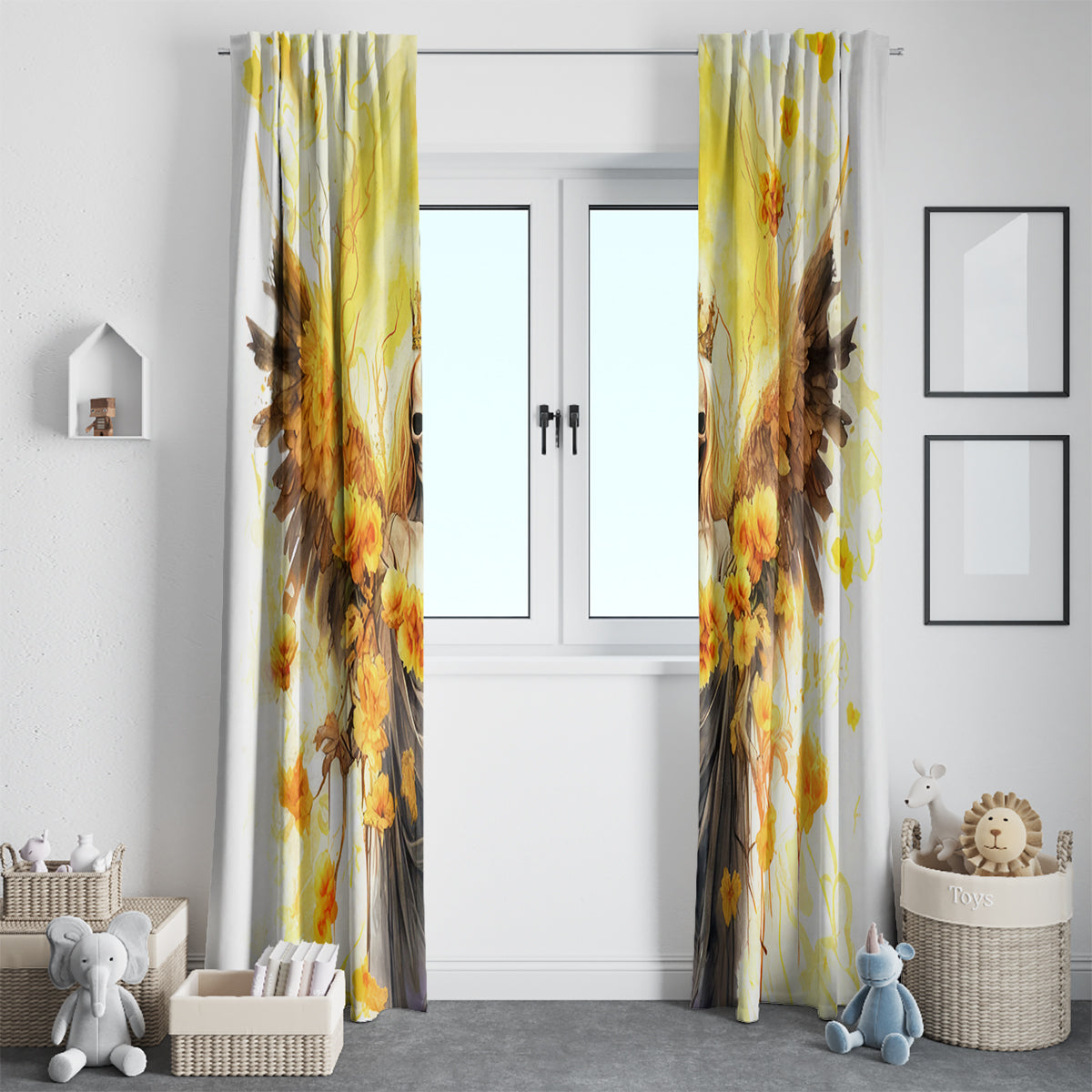 Flower Skull Angel Window Curtain Bitch I'm The Fucking Queen - Wonder Print Shop