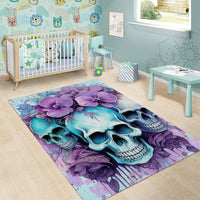 Flower Skull Angel Area Rug The Good Girl In Me Got Tired Of The Bullshit - Wonder Print Shop