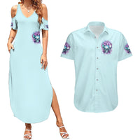 Flower Skull Angel Couples Matching Summer Maxi Dress and Hawaiian Shirt The Good Girl In Me Got Tired Of The Bullshit - Wonder Print Shop