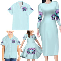 Flower Skull Angel Family Matching Long Sleeve Bodycon Dress and Hawaiian Shirt The Good Girl In Me Got Tired Of The Bullshit - Wonder Print Shop