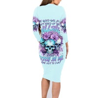 Flower Skull Angel Family Matching Long Sleeve Bodycon Dress and Hawaiian Shirt The Good Girl In Me Got Tired Of The Bullshit - Wonder Print Shop